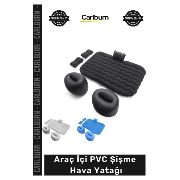 Carlburn Premium SUV Araba Kamp Yatağı Arka Koltuk Konforlu Seyahat Uyku Minderi Araç İçi PVC Şişme Hava Yata