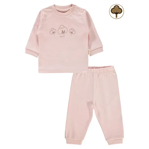 Civil Baby Bebek Organik Pijama Takımı 1-9 Ay Pembe - 1 - 3 Ay