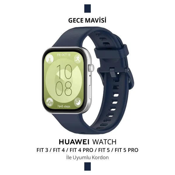 CONOCER Huawei Watch Fit 3 / Fit 4 / Fit 4 Pro / Fit 5 / Fit 5 Pro Uyumlu Kordon Spor Yumuşak Renkli Silikon Kordon