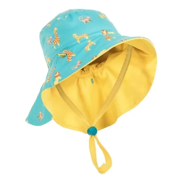 Decathlon Nabaıjı Bebek Uv Korumalı Şapka - Sarı / Mavi / Savan Baskılı