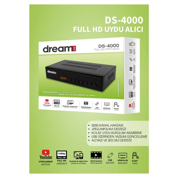 Dreamstar DS-4000 Full HD Uydu Alıcısı