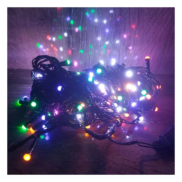 evimdeyokyok 10 M 100 Led Damla Uçlu Led Işık Rgb Işık Siyah Kablo
