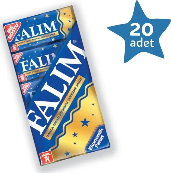 Falım Damla Sakızı Aromalı Şekersiz Sakız 7 gr 5'li 20 Adet