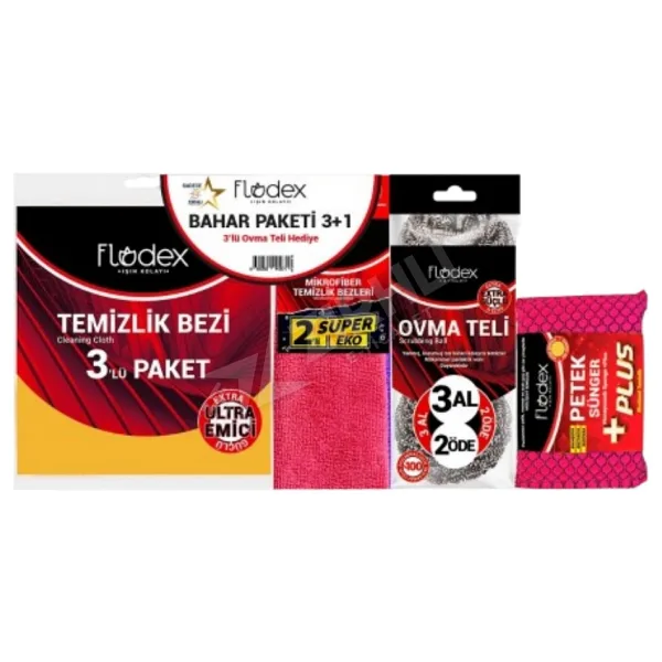 Flodex Bahar Paketi 3+1 Hediyeli ( 3 'lü Ovma Teli Hediyeli )