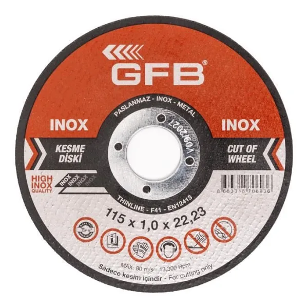 Gfb 2350 İnox Kesici Taş 115 X 1 X 22.23 Mm - 50 Adet