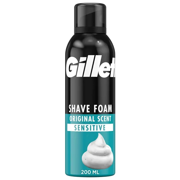Gillette Hassas 200 ml Tıraş Köpüğü Cilt Koruyucu Özellikleri ile Ferahlatıcı Etki