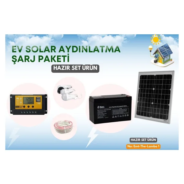 Güneş Enerji Panelli Solar Aydınlatma Sistemi Cep telefonu şarj edebilirsiniz 1. sınıf solar sistem