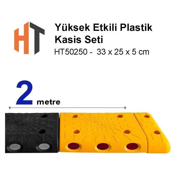 Hayat Trafik Yüksek Etkili Plastik Kasis Seti 33X25X5 cm 2 Metre - Sarı - Siyah