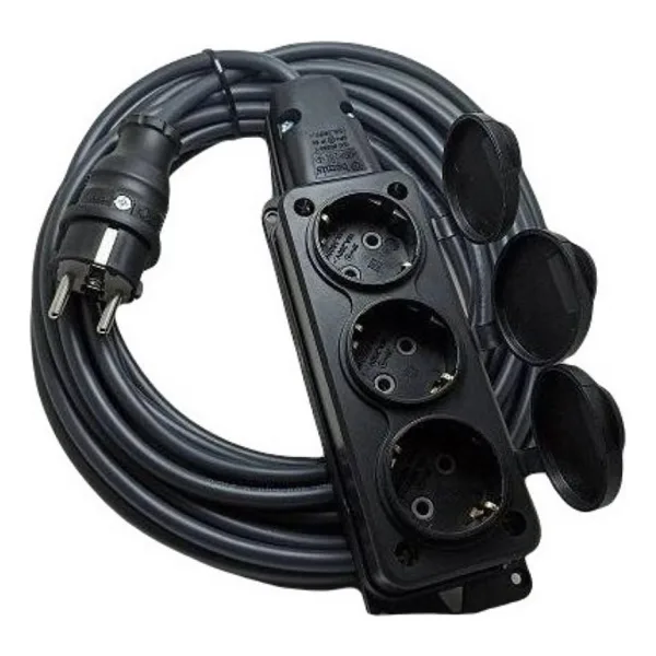 Hiva HV808 3x2.5 mm 3'lü 30 m Kauçuk Uzatma Kablosu