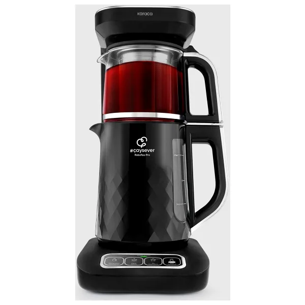 Karaca Çaysever Robotea Pro Quartz 4in1 2500 W Konuşan Cam Demlikli Çay Makinesi