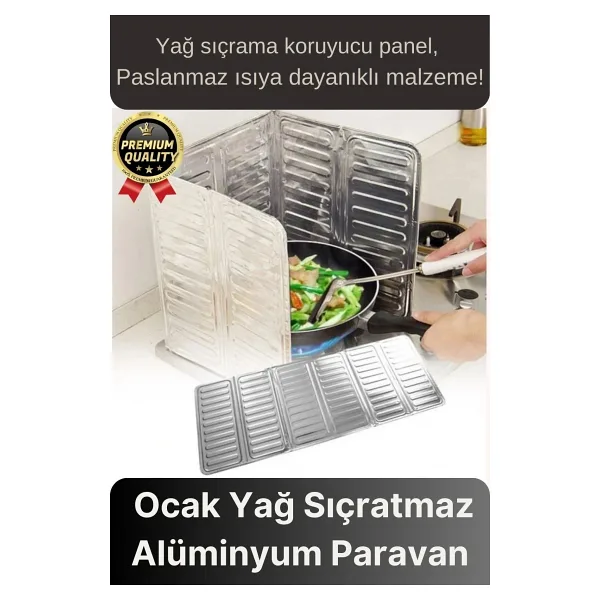 Katlanabilir Kolay Silinir Paslanmaz Ocak Kızartma Pişirme Yağ Sıçrama Koruyucu Alüminyum Paravan