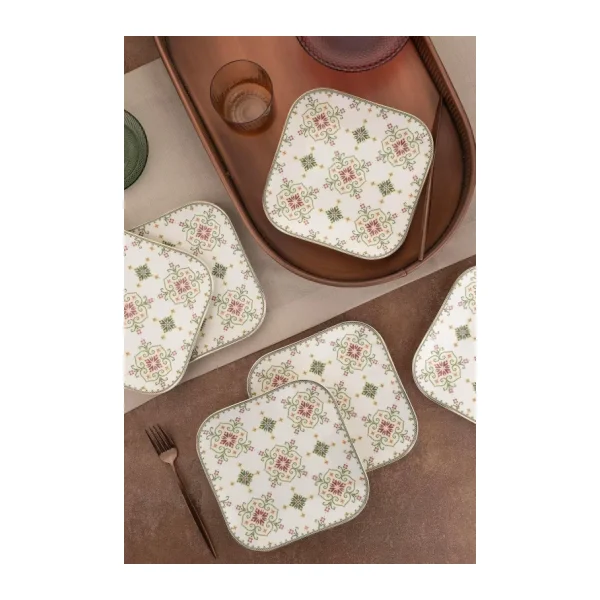 Kütahya Porselen Bone Minas Goblen 20 cm 6'lı Servis Tabağı