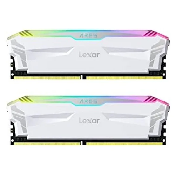 Lexar Ares Rgb Ddr4 Ram 16 GB Kit (8 GB x 2) 4000 Mhz, Dram 288 Pimli U-Dımm Masaüstü Belleği, Xmp 2.0 Yüksek Performanslı Ram, CL18-22-22-42, PC4-32000, Beyaz (LD4EU008G-R4000GDWA)