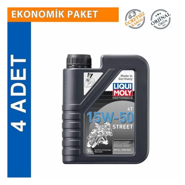Liqui Moly Street 15W-50 4T 1 lt 4'lü Motosiklet Yağı