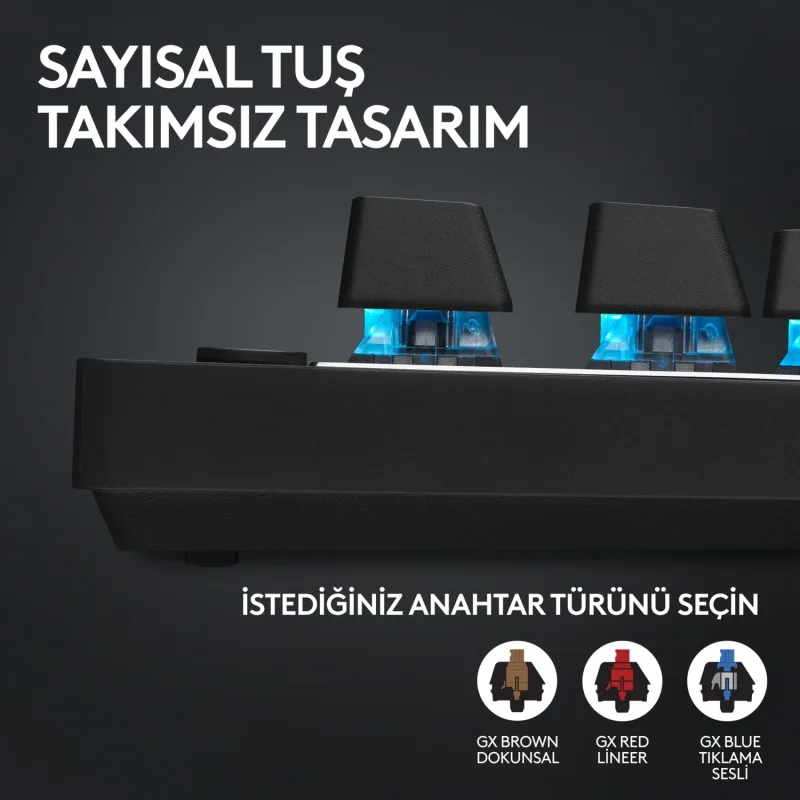 Logitech G Pro X Tkl RGB Tactile Switch Kablolu/Kablosuz Mekanik Oyuncu Klavyesi - Görsel 4