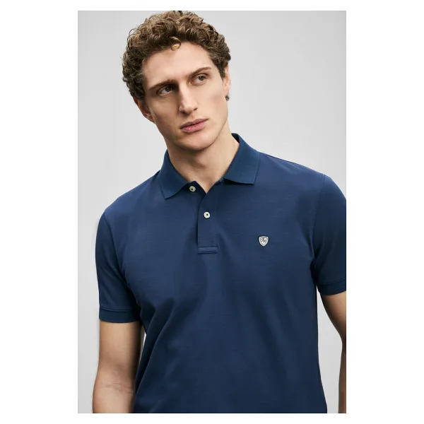 Lufian Laon Smart Regular Fit Açık Lacivert Kısa Kollu Polo Yaka Erkek Tişört