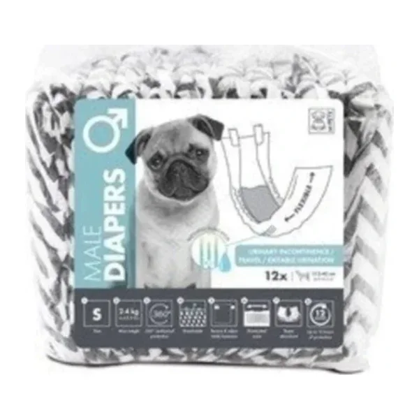 M-Pets Diapers Erkek Köpekler İçin Külot Small 12'li