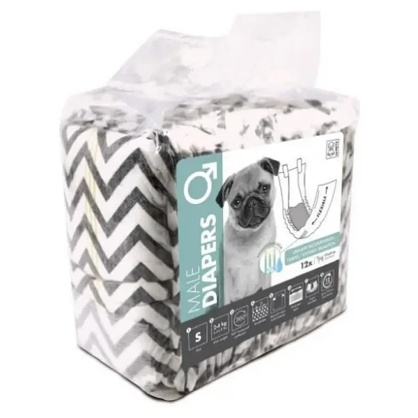 M-Pets Diapers Erkek Köpekler İçin Külot Small 12'li