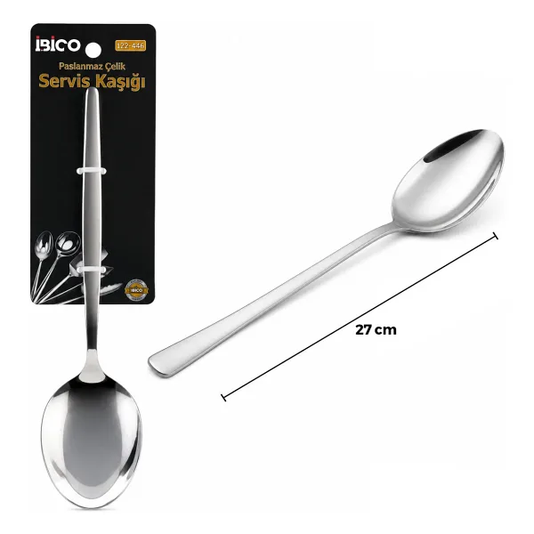 Metal Servis Kaşığı - Krom Renk - 27 Cm