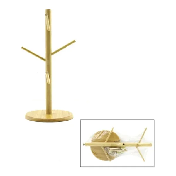 Mix Altlik =Yuvarlak - Kare Bardak - Fincan Asacak Bambu - Ahşap 35Cm (5047)
