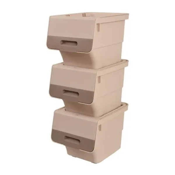 Motek Gri Beyaz 3x33 lt Tekerlekli Organizer