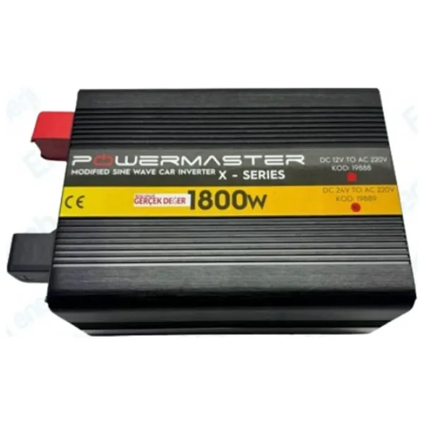 Powermaster 24 V Volt 1800 W Watt Modifiye Sinus Inverter Invertör 24-220 V Çevirici Dönüştürücü Dijital Ekranlı