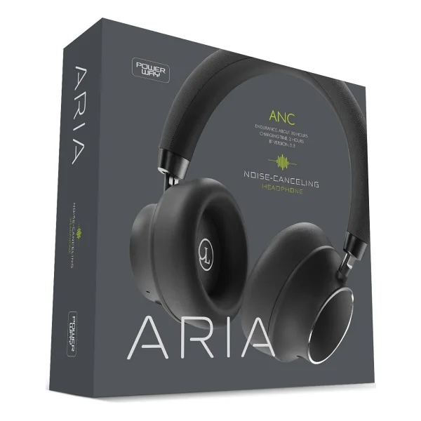 Powerway Aria ANC Siyah Kulak Üstü Bluetooth Kulaklık