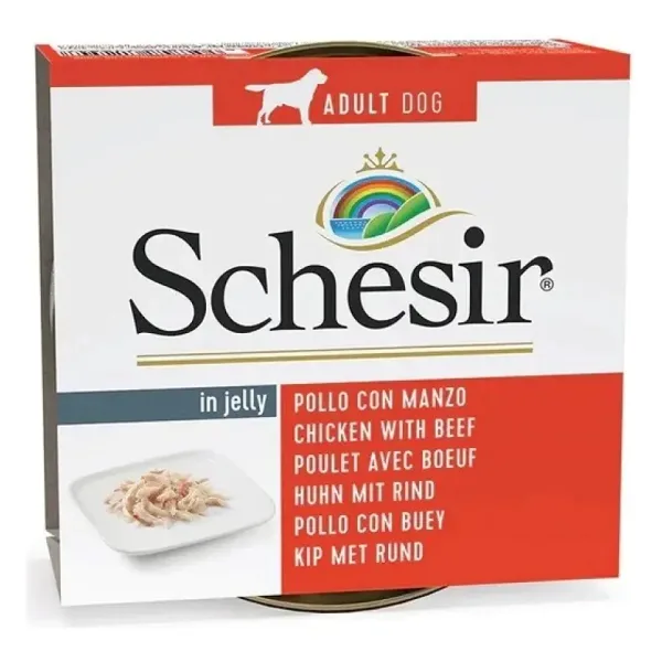 Schesir Dog Jelly Tavuklu ve Sığır Etli 150 gr Yetişkin Köpek Konservesi