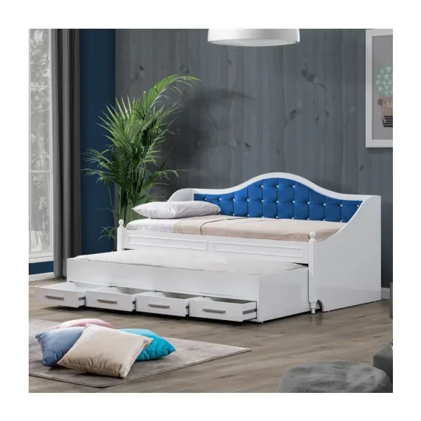 Setay Mobilya Eymen Mavi 90x200 cm Divan Çekmeceli Yavrulu Karyola