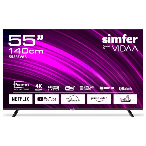 Simfer 55SFSV6B 4K Ultra HD 55" 140 Ekran Uydu Alıcılı Smart LED TV