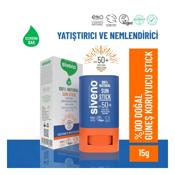 Siveno Mineral Filtreli Renkli 15 gr 50 Faktör Stick Güneş Kremi