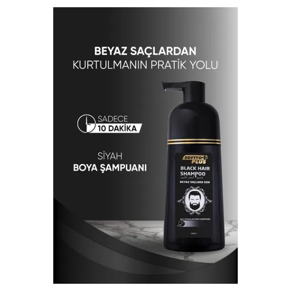 Softto Plus Saç ve Sakal Siyahlaştırıcı Anında Etkili Şampuan 350 ml