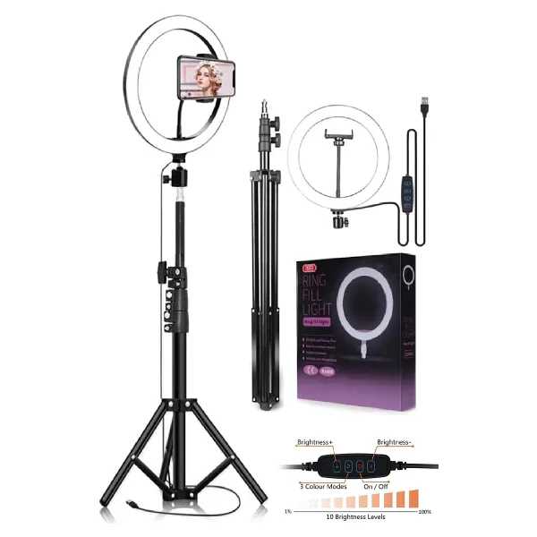 The Wlue 10 Inç Ring Light 5500k Youtuber Led Işıklı 2.1 Metre Tripod Selfie Makyaj Işığı