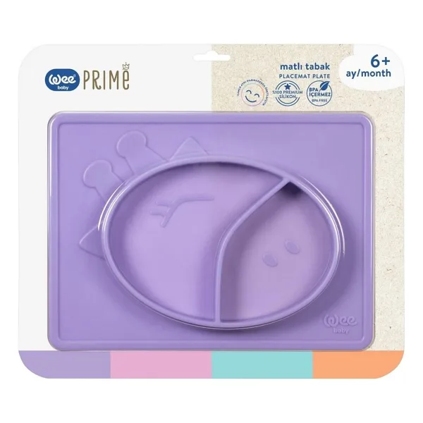 Wee Baby 925 Prime Silikon Matlı Tabak Mor