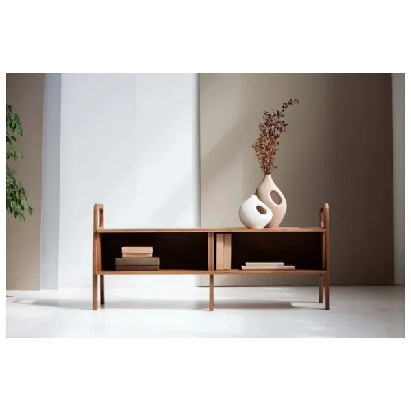Woodesk Bois Masif Ahşap, Konsol Ve Raf Sistemi, 120x40, Tik Renk, Cpt4680-120