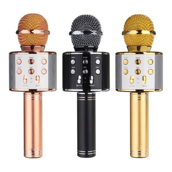 Ws 858 Karaoke Mikrofon Bluetooth Hoparlör Pembe - Beyaz