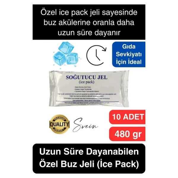 10 Adet 480 Gr Soğutucu Jel Poşet Buz Aküsü Yolculuk Seyahat Yiyecek İçin Uygun Uzun Süre Dayanım Çok Renkli