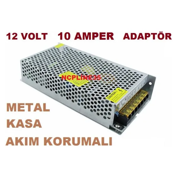 12 VOLT 10 AMPER METAL KASA AKIM KORUMALI ADAPTÖR 10Ah 12V ÇEVİRİ