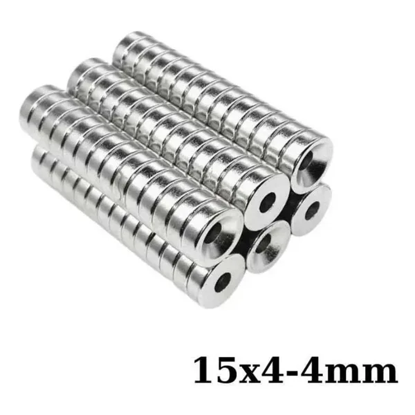 15X4-4mm Havşa Delikli Neodyum Güçlü Mıknatıs - Neodim Magnet