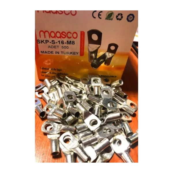 50/100 Adet Maasco Skp (Yerli Üretim-Kalın Pabuç) 16Mm M8 Kablo