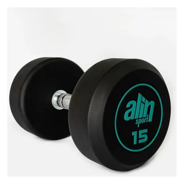 Alin Sport 15 KG Kauçuk Kaplı Profesyonel Olimpik DUMBBELL ( Dambıl )
