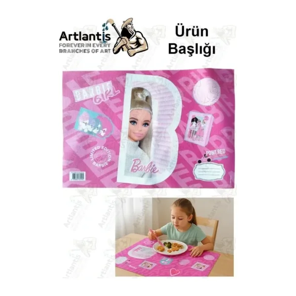 Beslenme Bezi Kız Modeli Yıkanabilir 32x47 cm 1 Adet Beslenme Örtüsü Okul Öncesi Kreş Anasınıfı İlkokul İçin İdeal