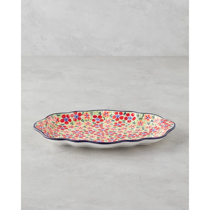 Botanic Stoneware Kayık Tabak 35 cm Renkli