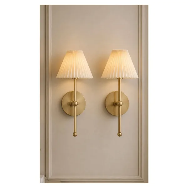 Buiva Modern Duvar Aplik Pilli Aplik Eskitme Gold Power Ledli Gövde Umbrella Abajurlu