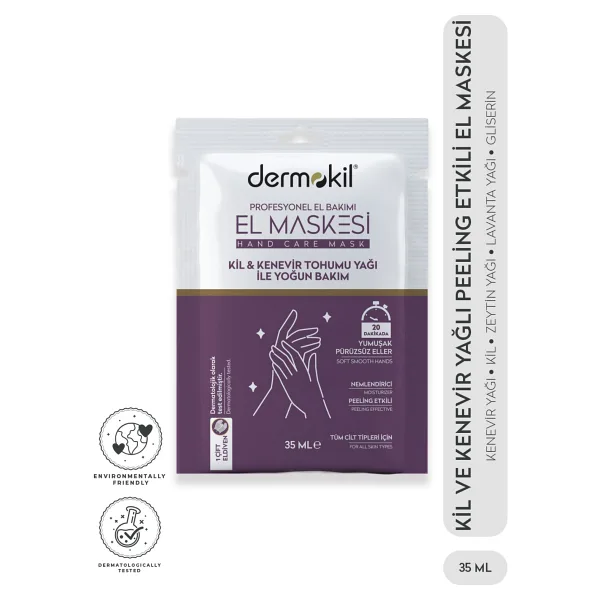 Dermokil Kil & Kenevir Yağlı Yoğun Bakım El Maskesi 35 ml