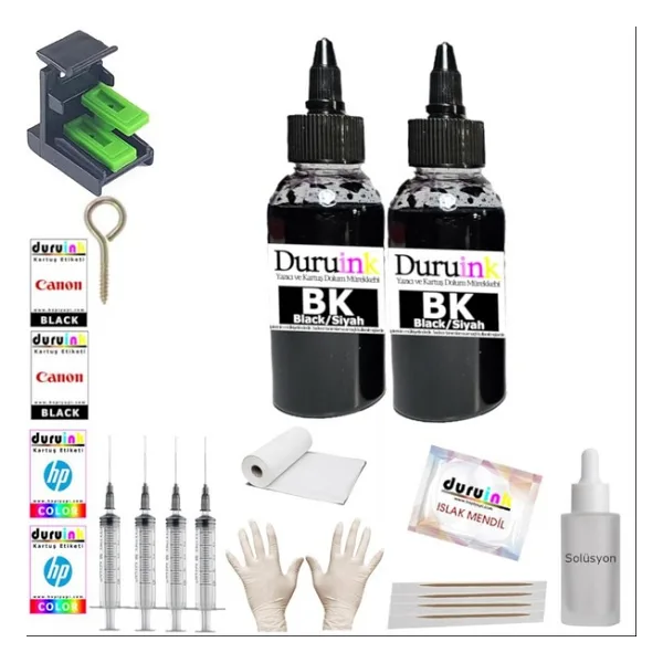 Duruınk Hp Deskjet 2800 2878 2876 (653) Kartuş Dolum Seti 2X100ML