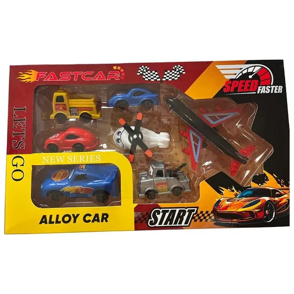 Fast Car Arabalar Uçak Ve Helikopter Plastik Oyuncak Seti