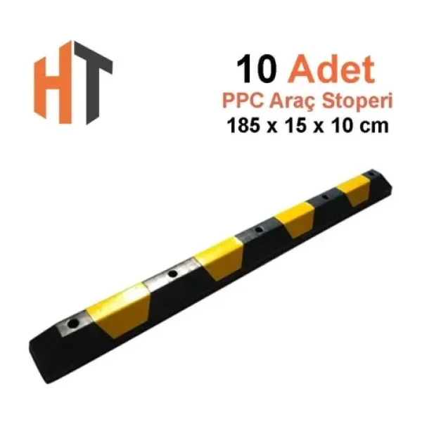 Hayat Trafik - Oto Park Araç Stoperi PPC 180x15x10 cm 10'lu İndirimli Set