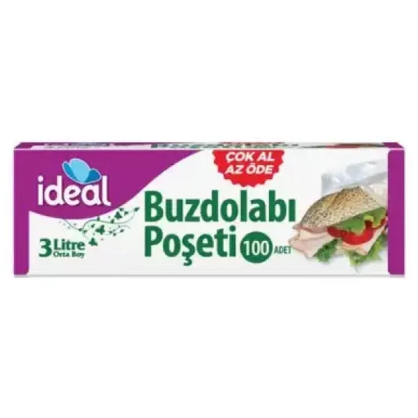 Ideal Orta Boy Buzdolabı Poşeti 100'lü