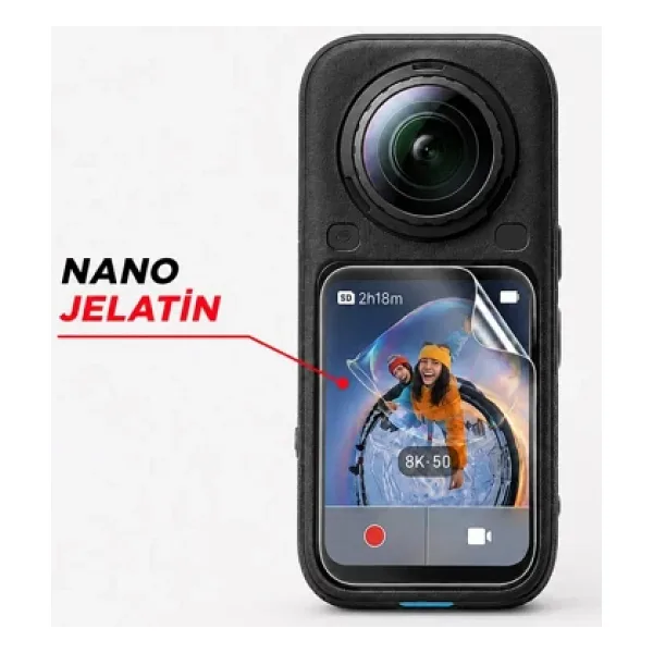 Insta360 X6 Aksiyon Kamera Uyumlu 3 Adet Şeffaf Ekran Koruyucu Nano Jelatin